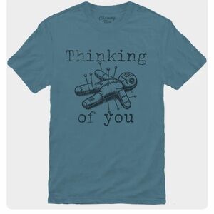 Thinking of you, funny voodoo, doll T-shirt, new men’s size small